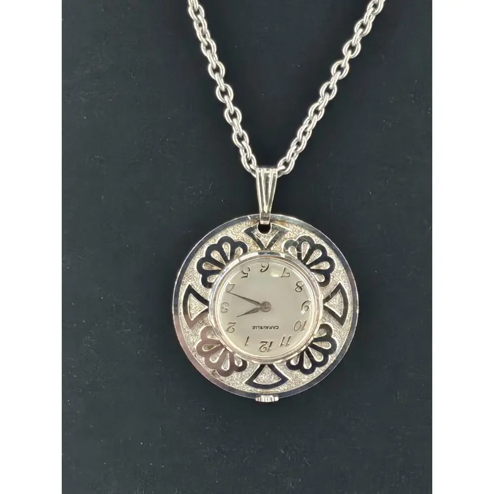 Vintage Bulova Caravelle West Germany W/30" Necklace Gorgeous Running - Picture 2 of 9